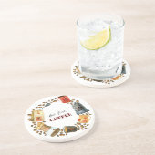 Maar eerst koffie Wreath Zandsteen Onderzetter (Zijkant)