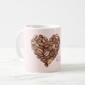 Maar eerst, koffiebonen hart koffiemok (Voorkant links)