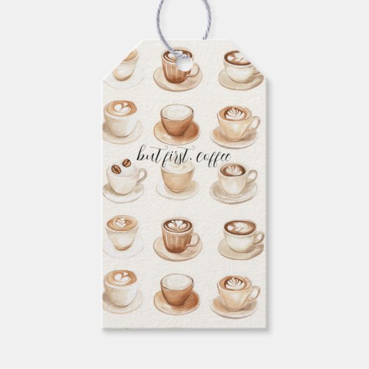 Maar Eerst, Koffiekopjes Cadeaulabel (Voorkant)