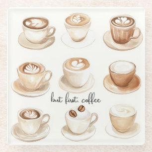 Maar Eerst, Koffiekopjes Glazen Onderzetter