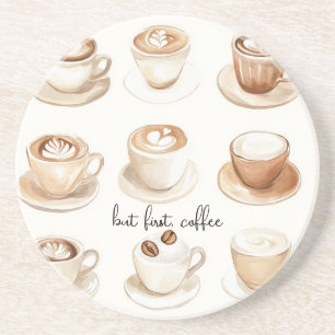 Maar Eerst, Koffiekopjes Zandsteen Onderzetter