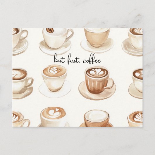 Maar Eerst, Koffiekoppen Briefkaart (Voorkant)