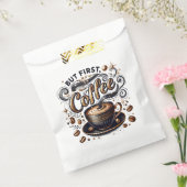 Maar eerst koffiekunst - stijlvol gouden ontwerp bedankzakje (Gezegeld)