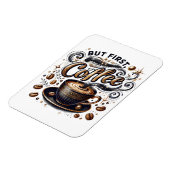 Maar eerst koffiekunst - stijlvol gouden ontwerp magneet (Linkerzijde)