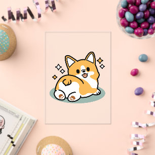 Maar eerst, laten we dutten - Schattigee Corgi But Acryl Uitnodigingen