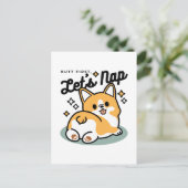 Maar eerst, laten we dutten - Schattigee Corgi But Briefkaart (Staand voorkant)