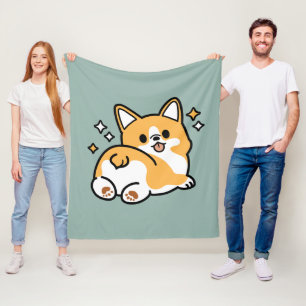 Maar eerst, laten we dutten - Schattigee Corgi But Fleece Deken