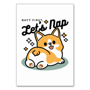 Maar eerst, laten we dutten - Schattigee Corgi But Kaart