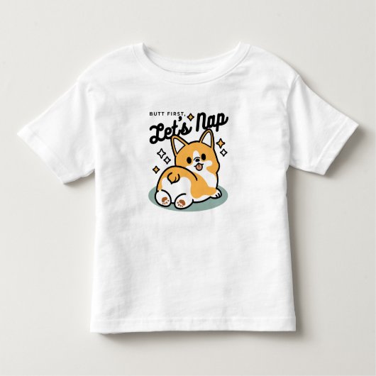 Maar eerst, laten we dutten - Schattigee Corgi But Kinder Shirts (Voorkant)