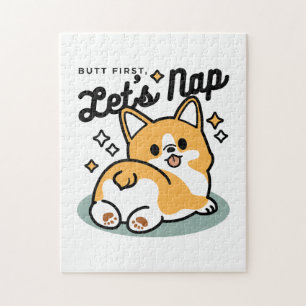 Maar eerst, laten we dutten - Schattigee Corgi But Legpuzzel