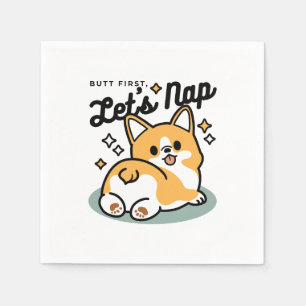 Maar eerst, laten we dutten - Schattigee Corgi But Servet