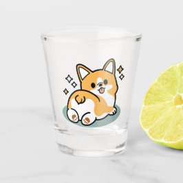 Maar eerst, laten we dutten - Schattigee Corgi But Shot Glas