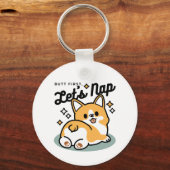 Maar eerst, laten we dutten - Schattigee Corgi But Sleutelhanger (Achterkant)