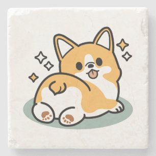 Maar eerst, laten we dutten - Schattigee Corgi But Stenen Onderzetter
