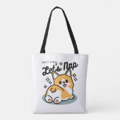 Maar eerst, laten we dutten - Schattigee Corgi But Tote Bag (Achterkant)