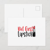 Maar eerst lippenstift- Cool make-up Briefkaart (Voorkant / Achterkant)