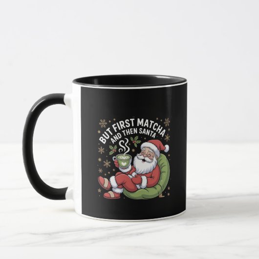 Maar eerst Matcha en dan Sinterklaas Kerstliefhebb Mok (Links)