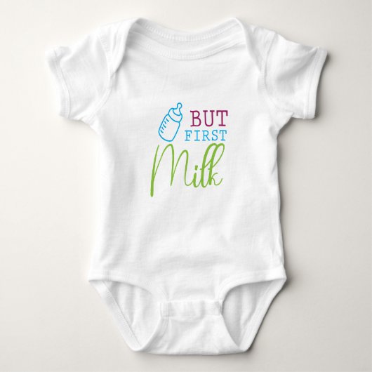 Maar Eerst Melk Kleur Ontwerp Romper (Voorkant)