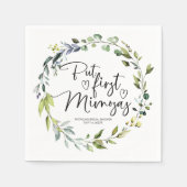 Maar Eerst Mimosas Bruidsmeisjesfeestje Servet (Voorkant)