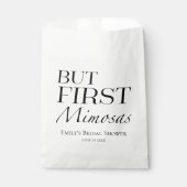 Maar eerst mimosas | Minimalistisch Vrijgezellenfe Bedankzakje (Voorkant)