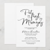 Maar eerst mimosas minimalistisch Vrijgezellenfees Kaart (Voorkant / Achterkant)