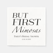 Maar Eerst Mimosas | Trouwfeest in Zwart-Wit Servet (Voorkant)