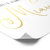 Maar eerst Mimosas White Floral Gold Poster (Hoek)