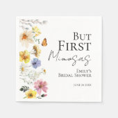 Maar Eerst Mimosas | Wilde Bloem Boho Bruidsfeest Servet (Voorkant)