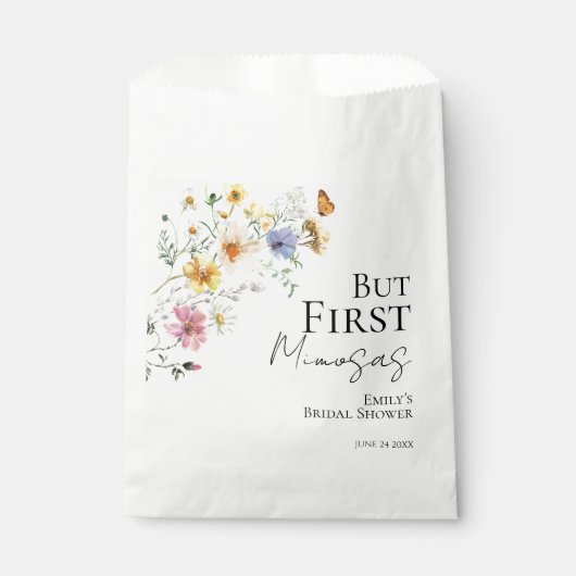 Maar eerst mimosas | Wildflower Boho Vrijgezellenf Bedankzakje (Voorkant)