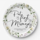 Maar eerst Mimosas Wildflower Vrijgezellenfeest Papieren Bordje (Voorkant)