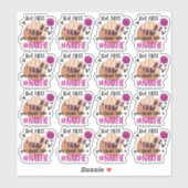 Maar eerst Nailfie Cute Acryllic Nails Business Sticker (Vel)