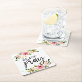 Maar eerst, Pray, Floral Prayer Boho floral Kartonnen Onderzetters (Insitu)