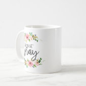 Maar eerst, Pray, Floral Prayer Boho floral Koffiemok (Voorkant links)
