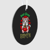 maar eerst Ramen. schattige kat eten Ramen Ornament (voorkant)