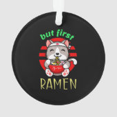 maar eerst Ramen. schattige kat eten Ramen Ornament (achterkant)