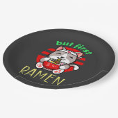 maar eerst Ramen. schattige kat eten Ramen Papieren Bordje (Gekanteld)