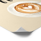 Maar eerst, Waterverf Koffie Keukenkunst Poster (Hoek)