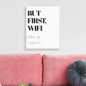 MAAR EERST, WiFi met aangepast netwerk en wachtwoo Canvas Afdruk (Insitu (Woonkamer))