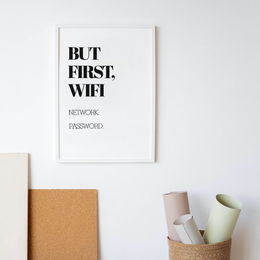 MAAR EERST, WiFi met aangepast netwerk en wachtwoo Canvas Afdruk