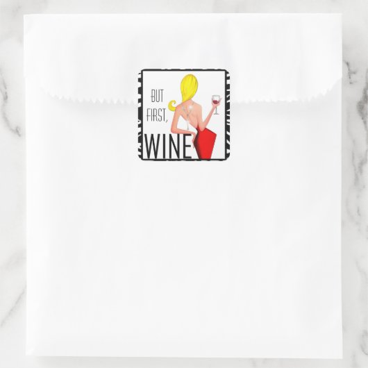 "Maar eerst, wijn!" DIVA STICKERS (Tas)