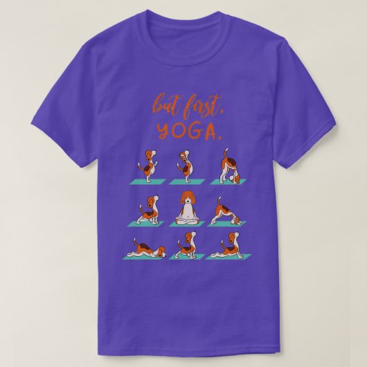 Maar eerst Yoga Funny Dog T-shirt (Design voorkant)