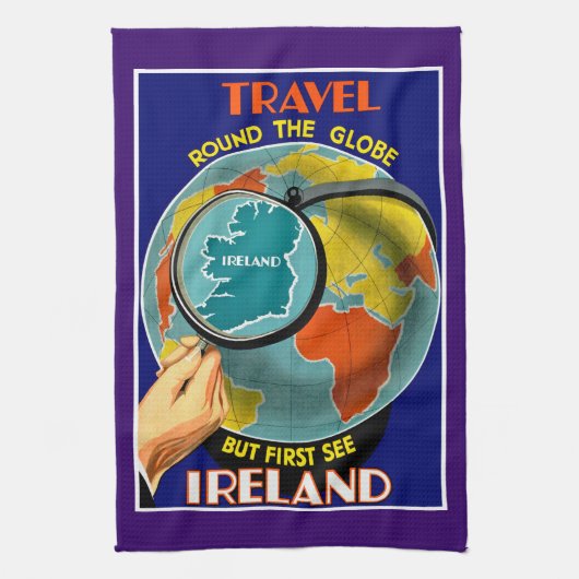 Maar eerst zie ik Ierland! Theedoek (Verticaal)