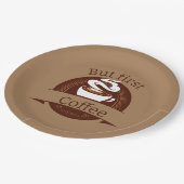 Maar eerste coffee Fun Caffeine Addicate Quote Papieren Bordje (Gekanteld)