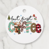 Maar eerste koffie-kerst bedankjes labels (Achterkant)