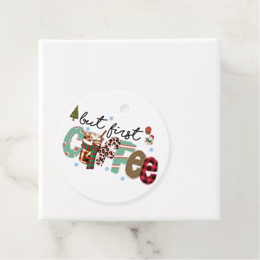 Maar eerste koffie-kerst bedankjes labels (In situ)