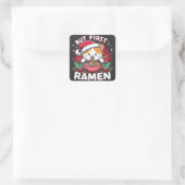 Maar Eerste Ramen, Schattigee Kat met Kersthoed Vierkante Sticker (Tas)