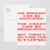 Maar er is geen zorg voor stommiteit. briefkaart (Voorkant / Achterkant)