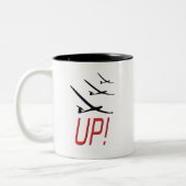 MAAR!  Glider Sailplane Tweekleurige Koffiemok (Links)