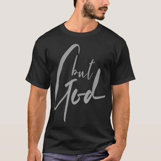 Maar God (achterzijde) Jesaja 43 19 Jezus Christel T-shirt (Voorkant)