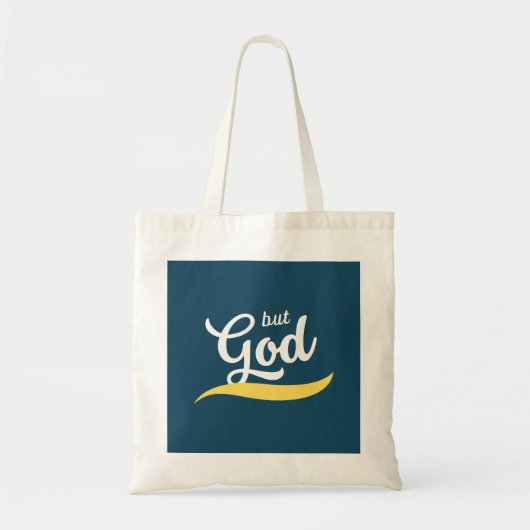 Maar God Blue Christelijke Faith Shopping Canvas t Tote Bag (Voorkant)
